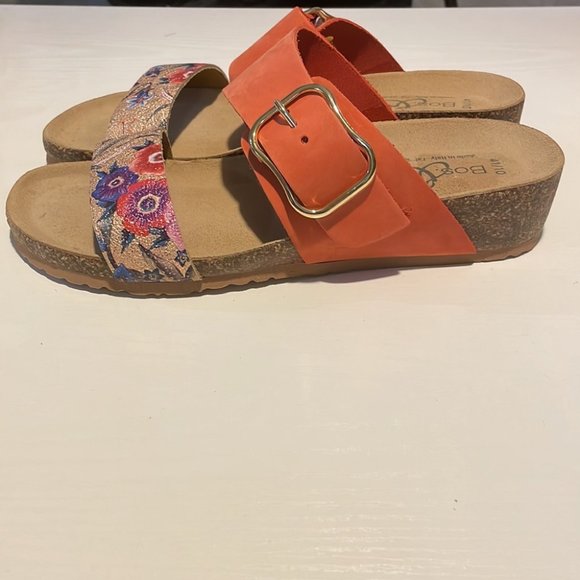 Bos & Co - LAPO in Mandarin made in Italy arch support  cork sandal wedge sz 10 - Picture 7 of 10
